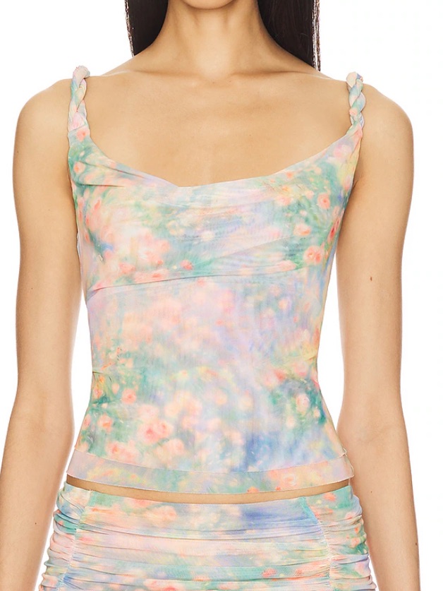 Afrm Asher Top In Fog Field Size Small